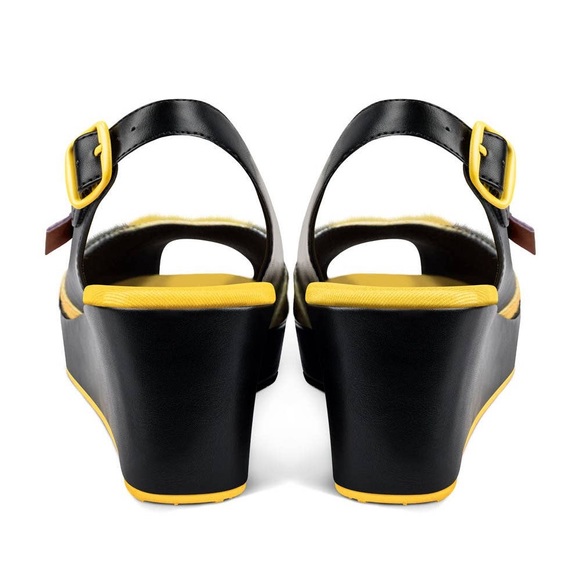 Chocolaticas Queen Bee Women's Mary Jane Slingback Wedge Sandal - Picture 4 of 7